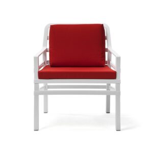 Fotel  do ogródka Aria Biały + Czerwony Nardi