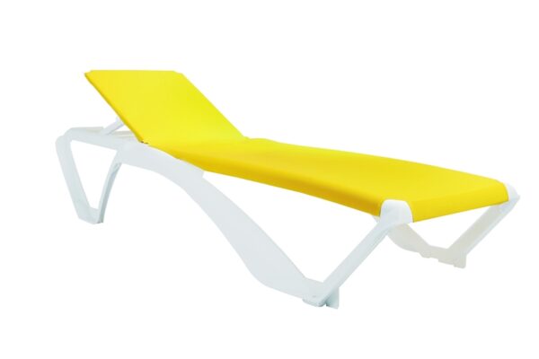 Leżak Marina RESOL | biało-zółty