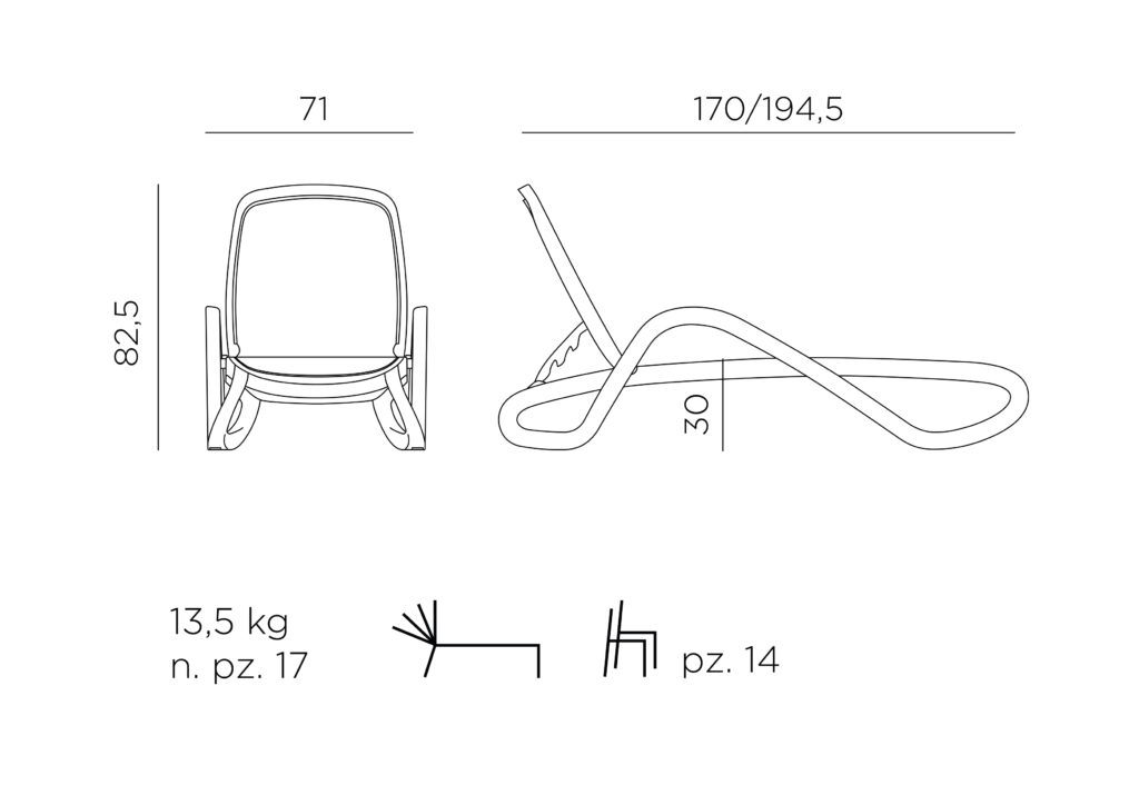 leżak ogrodowy alfa nardi 