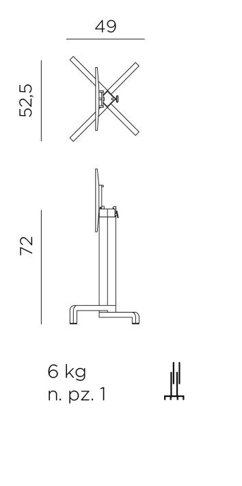 podstawa stołu składana ibisco nardi