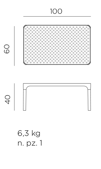 stolik ogrodowy net 100 x 60 nardi