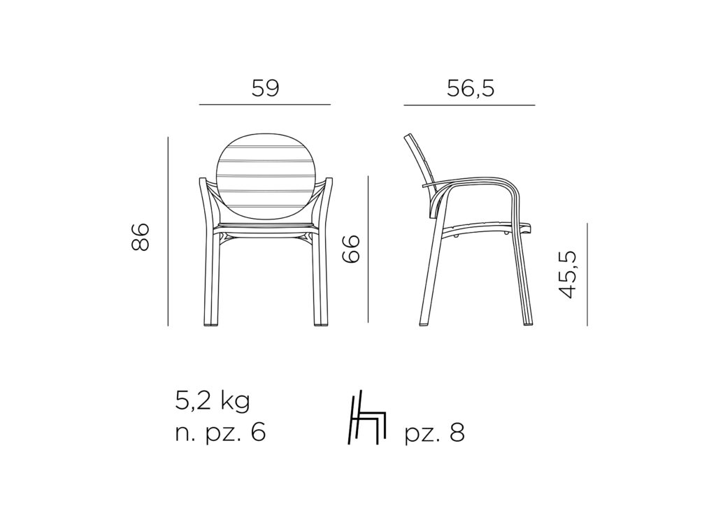 krzesło palma nardi białe tortora