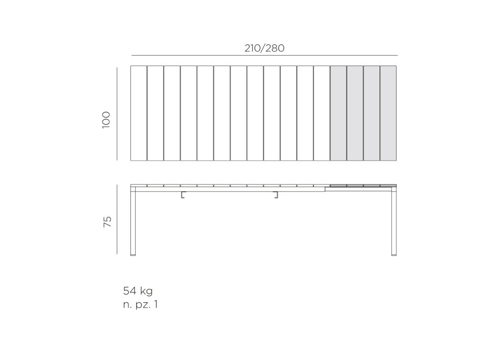 duży stół rio alu 210 ext. nardi