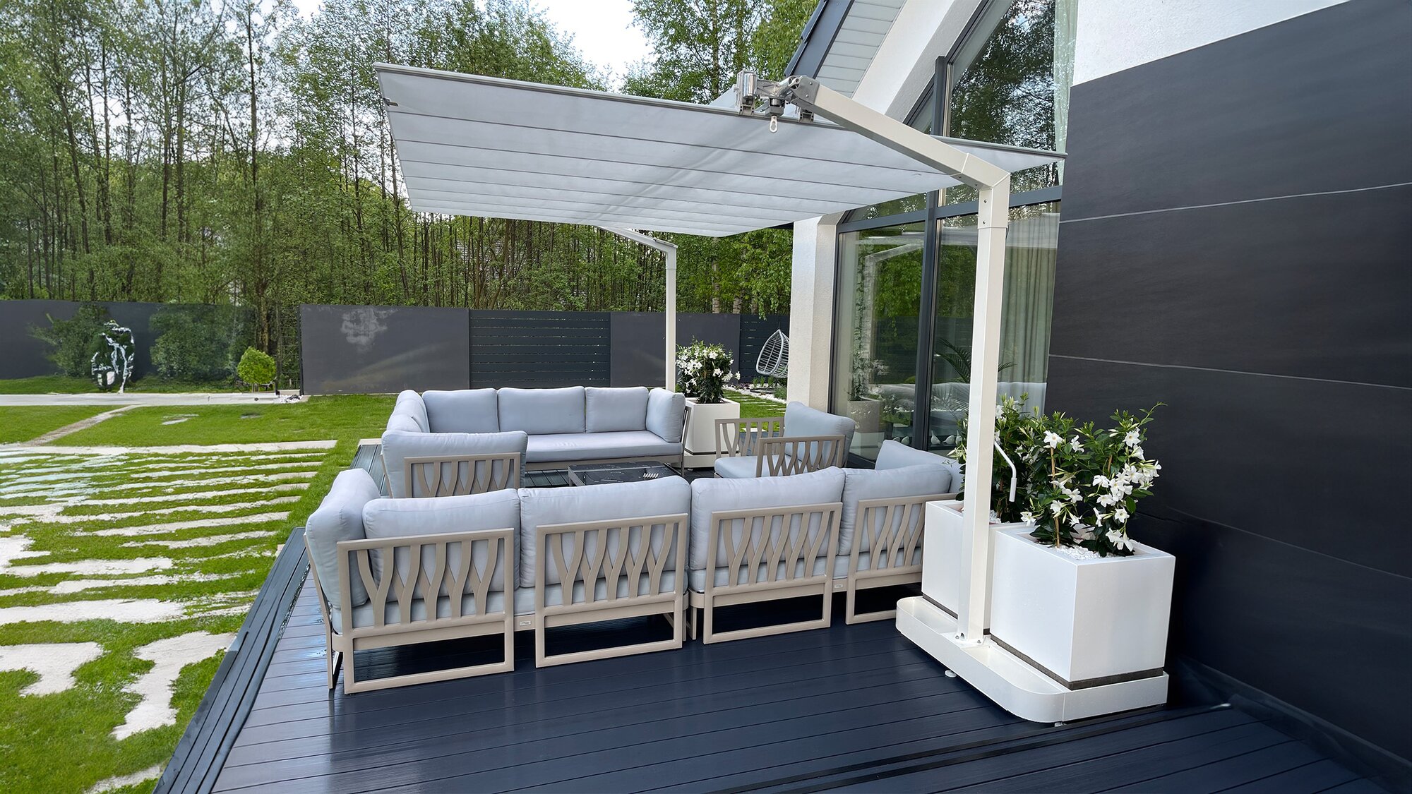 zadaszenia modułowe ogrodu składane flexy fim