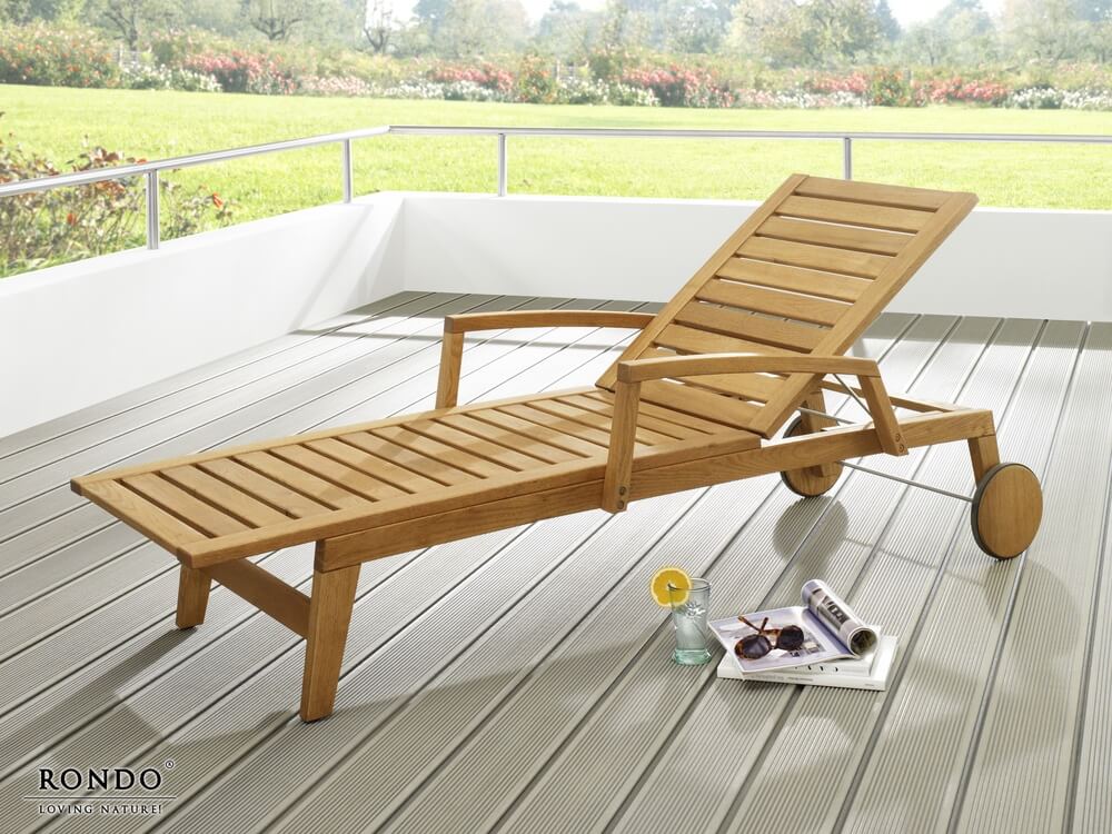 leżak ogrodowy drewniany milano rondo