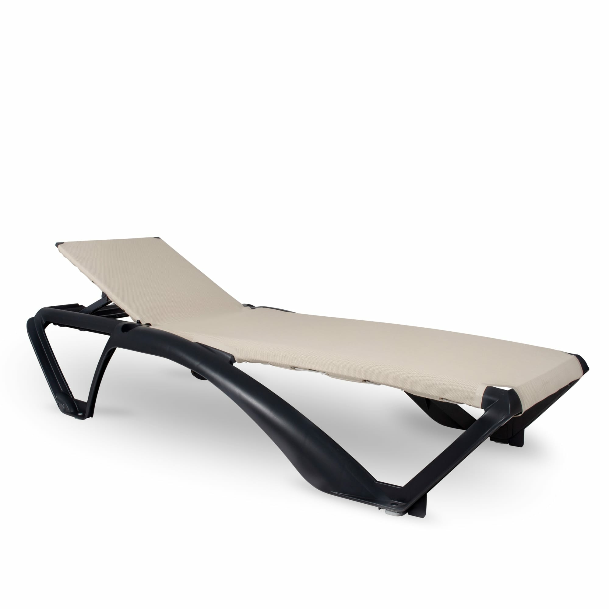 leżak basenowy marina resol czarno beżowy