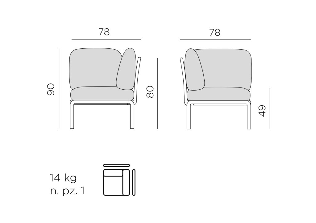 fotel nardi komodo elemento angolo