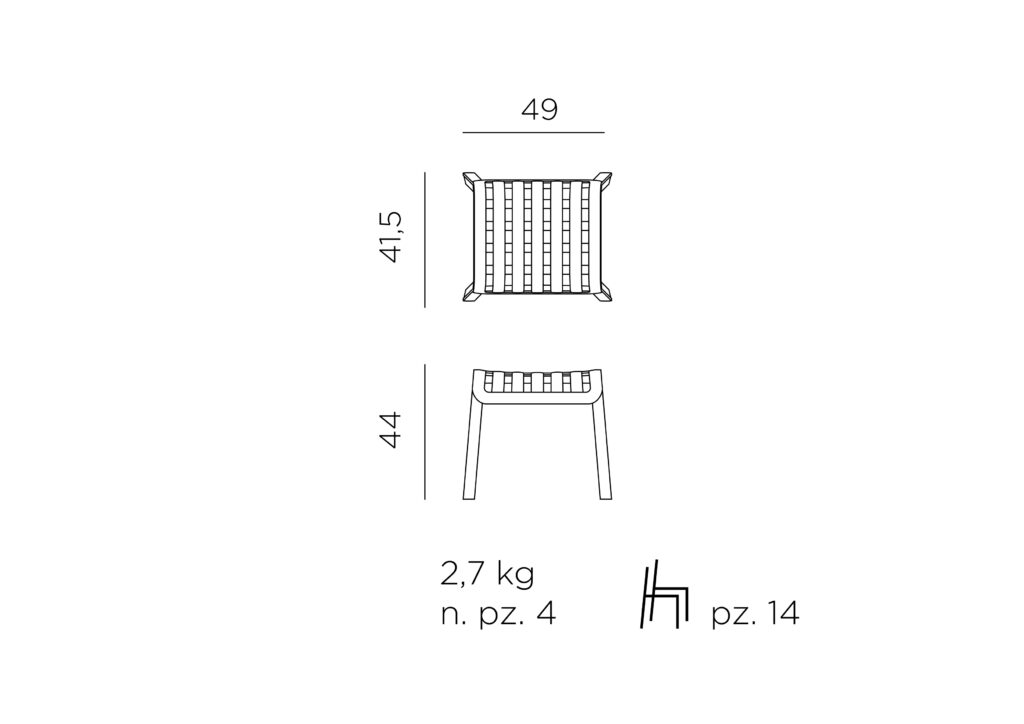 podnóżek poggio brązowy