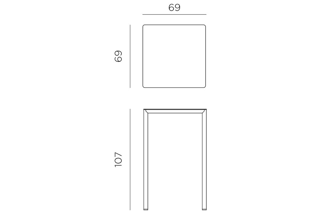 stół wysoki piave 70 nardi